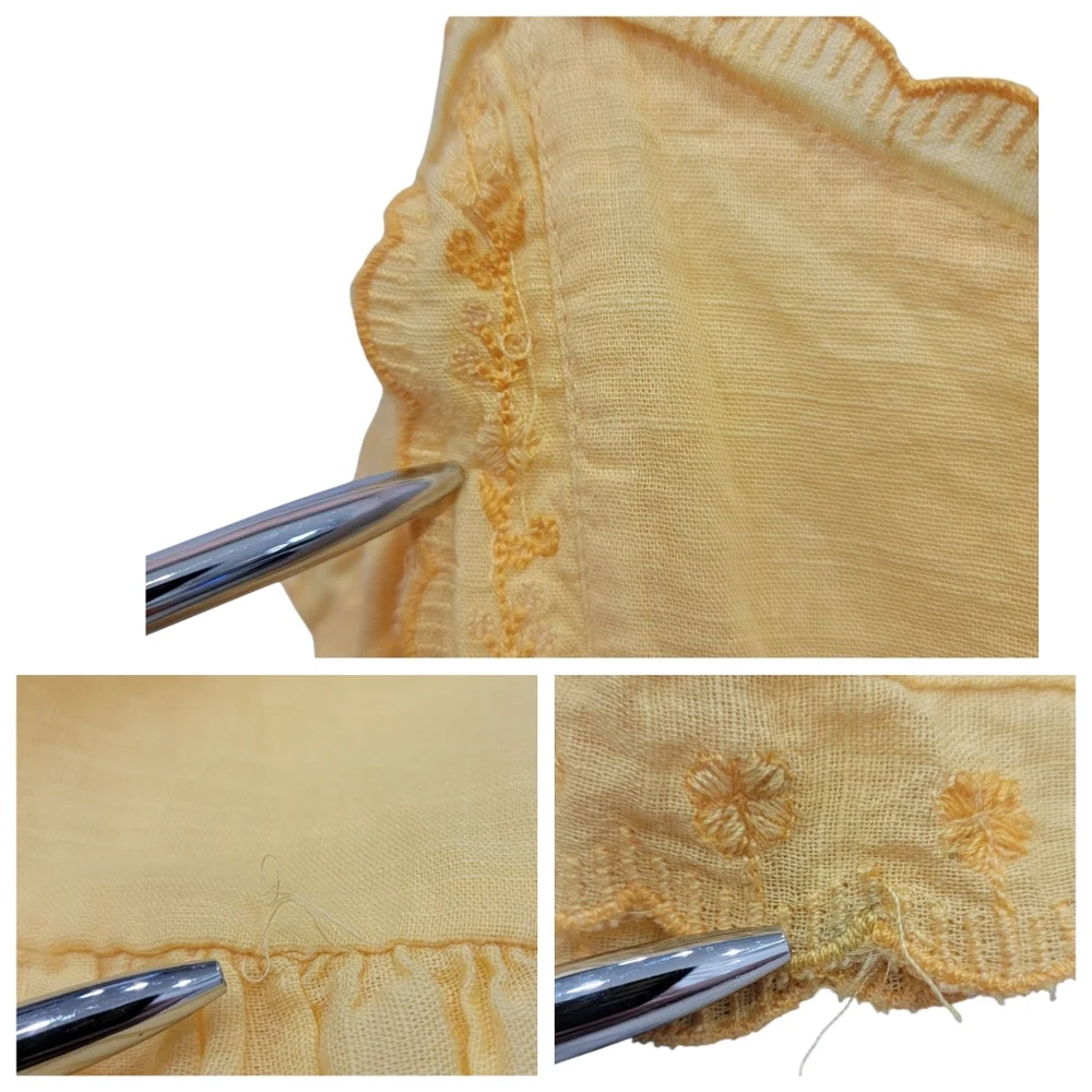 Urban Outfitters Hanna Embroidered Mini Dress Yellow Babydoll Sundress Women’s M - Picture 15 of 17